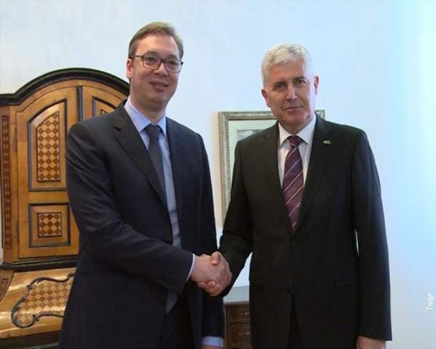 Vučić i Čović na radnoj večeri